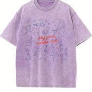Cute Auntie Aunt Silly Goose Auntie Vintage Washed T-Shirt in Purple