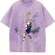 Anthony Howling Wolves Dunk vintage washed oversized T-shirt in Purple