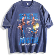 Retro Limited WWE Stone Cold Austin WrestleMania 41 vintage washed oversized T-shirt in Blue