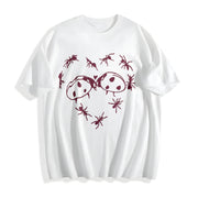 Batik Ants Cotton T-Shirt in White