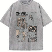 Retro Cowboy Bebop Anime Mineral Anime Manga Heavy Vintage Washed T-Shirt in Gray
