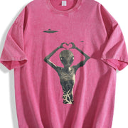 Y2K UFO Vintage Washed T-Shirt in Red