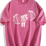 Barbell Fist Vintage Washed T-Shirt in Red