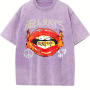 Flame Lips Dollar Tank Vintage Washed T-Shirt in Purple