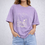 Read in Peace vintage washed oversized T-shirt in Purple