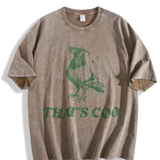 Retro Pigeon Puns 90s Vintage Washed T-Shirt in Brown