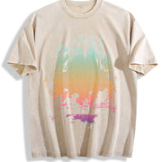 Remake the Lion Kingg Hakuna Matata Silhouettee Jungle Vintage Washed T-Shirt in Beige