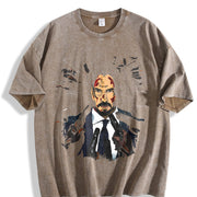 JWick Comic Style vintage washed oversized T-shirt in Brown