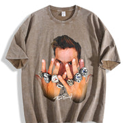 Tom 7 Rings Greatest Of All Time Football Soft vintage washed oversized T-shirt in Brown