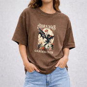 Abraxos Flower Garden Club vintage washed oversized T-shirt in Brown