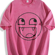 Epic Face Vampire Y2K Goth Emo Scene Tapout Affliction vintage washed oversized T-shirt in Red