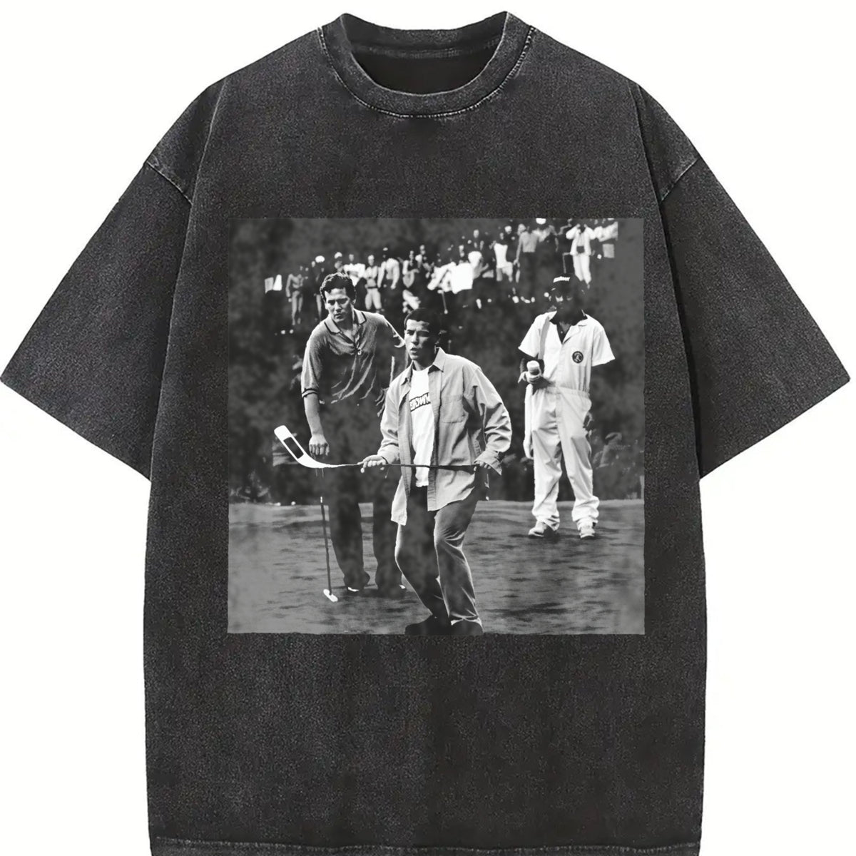 Adam Sandler Golf Scene Collage vintage washed oversized T-shirt in Black