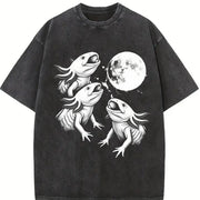 Axolotl Moon Pepper Vintage Washed T-Shirt in Black