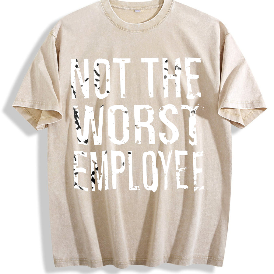 1 Pcs Heavy Adorable Vintage Washed T-Shirt in Beige