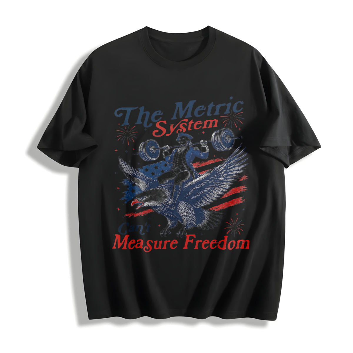 Metric System Cant Measure Freedom Cotton T-Shirt in Black