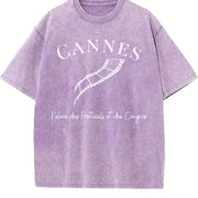 Cannes Film Festival Vintage Washed T-Shirt in Purple