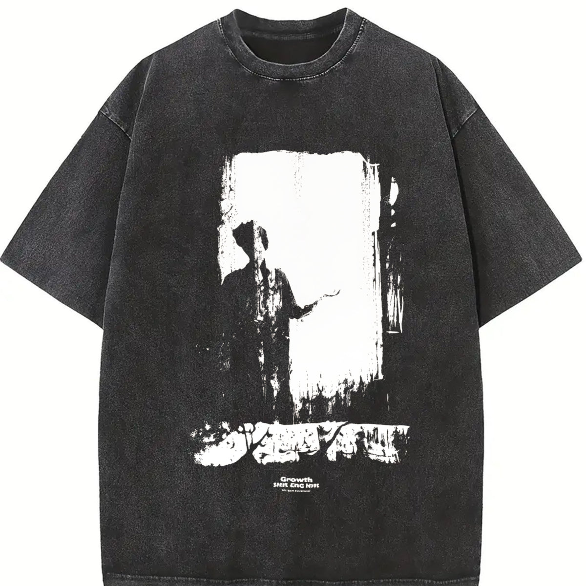 Olive Green Loose Ideal Vintage Washed T-Shirt in Black