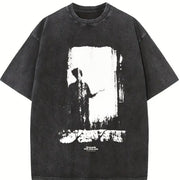 Olive Green Loose Ideal Vintage Washed T-Shirt in Black