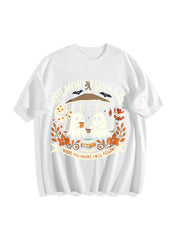 Gilmore Ghouls Halloween Fall Vibes Cotton T-Shirt in White