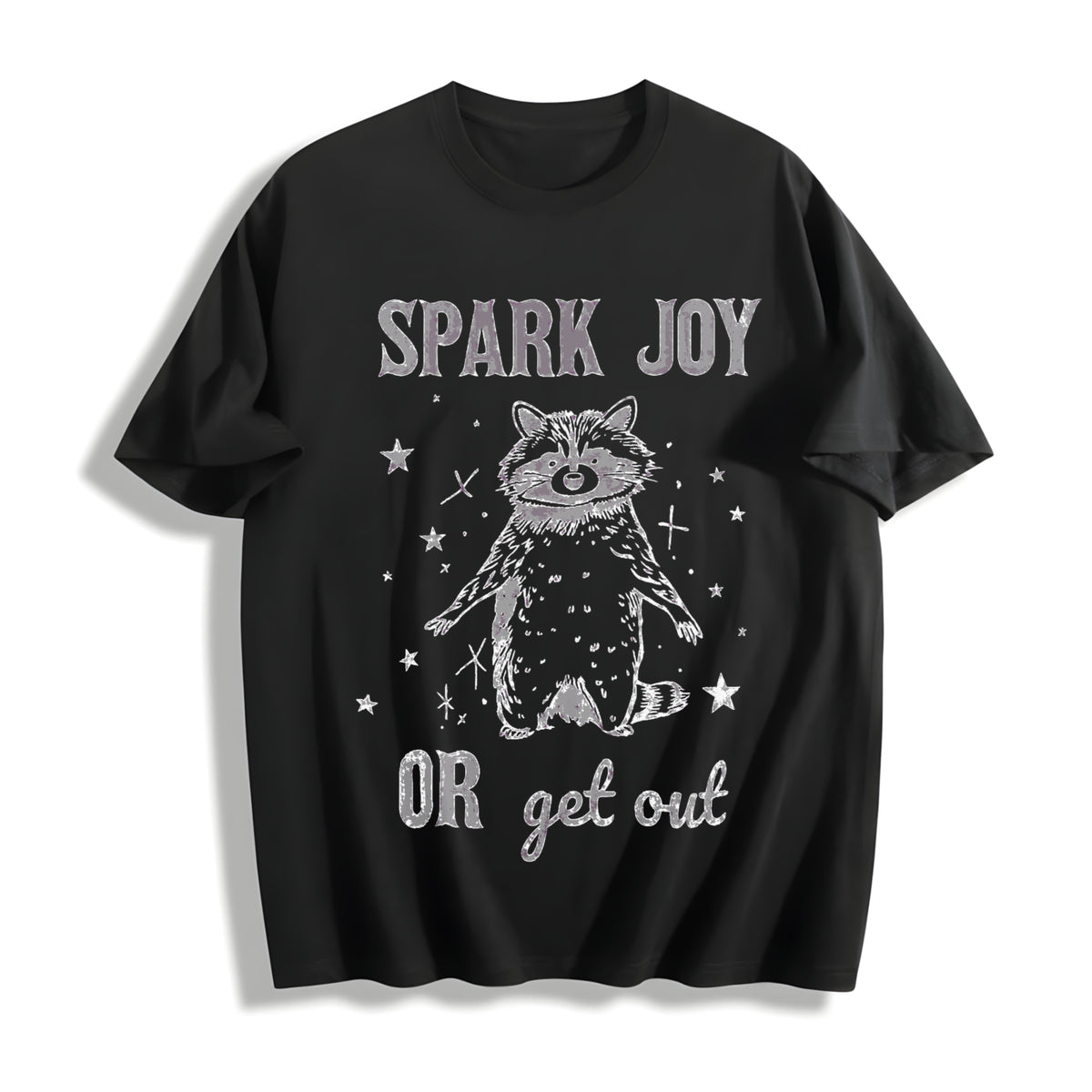 Spark Joy or Get Out Cotton T-Shirt in Black