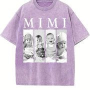 Custom MIMI Personalized for Grandma MIMI Vintage Washed T-Shirt in Purple