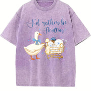 I'd Rather Be Thrifting Retro Cart vintage washed oversized T-shirt in Purple