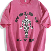 1990s Gym Authentic Retro for 90s & Athleisure Vintage Washed T-Shirt in Red