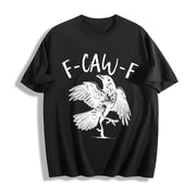 F-caw-f Cute Cotton T-Shirt in Black