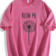 Blow Me Dandelion Vintage Washed T-Shirt in Red