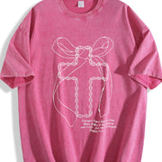 Cross Letter Vintage Washed T-Shirt in Red