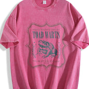 Retro Toad Warts Label 90s Vintage Washed T-Shirt in Red