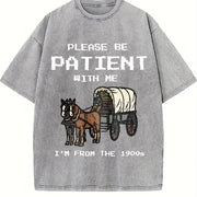 Please Be Patient With Me I'm From The 1900s 1900s vintage washed oversized T-shirt in Gray