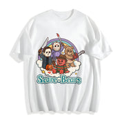 Halloween Scary Care Scare Bears Cotton T-Shirt in White