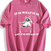 Squirrel Meme Wax Thick Vintage Washed T-Shirt in Red