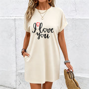 A Flowing Maxi Dress with an Off-shoulder a Heart That Cotton T-Shirt in White