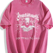 Blindfolded Beige Grunge Vintage Washed T-Shirt in Red