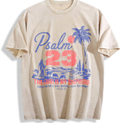Psalm 23 the Lord Is My Shepherd Christian Faith Vintage Washed T-Shirt in Beige