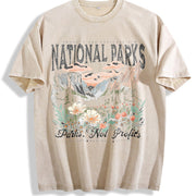 National Parks Not Profits Vintage Washed T-Shirt in Beige