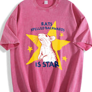 Rat Pun Meme Vintage Washed T-Shirt in Red