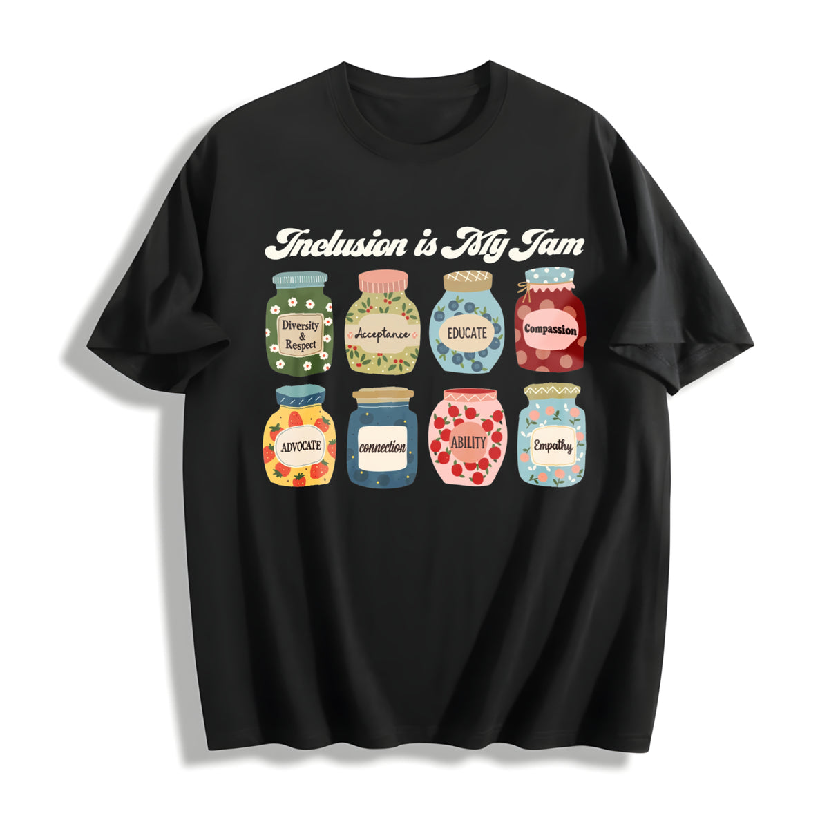 Inclusion Neurodiversity Cotton T-Shirt in Black
