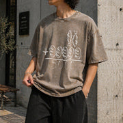 2 Fishes 5 Breads Jesus Feeds the 5000 Christian Bible Vintage Washed T-Shirt in Brown