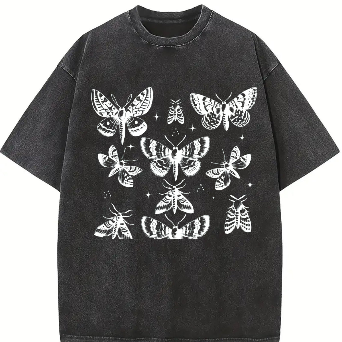 ® Butterfly 90s Retro Y2k Gardening Vintage Washed T-Shirt in Black