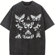 ® Butterfly 90s Retro Y2k Gardening Vintage Washed T-Shirt in Black