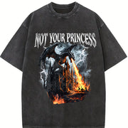 Copy of Not Your Princess Dragon 90s Vintage Washed T-Shirt in Black