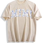 Floral MIMI Mother's Day Vintage Washed T-Shirt in Beige