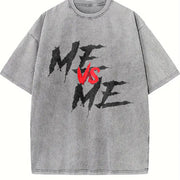 Me Vs Me Vintage Washed T-Shirt in Gray