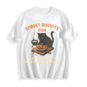 Spooky Biscuits Club Cotton T-Shirt in White