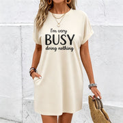 I'm Busy Doing Nothing Cotton T-Shirt in White