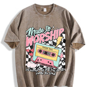 For Christian Vintage Washed T-Shirt in Brown