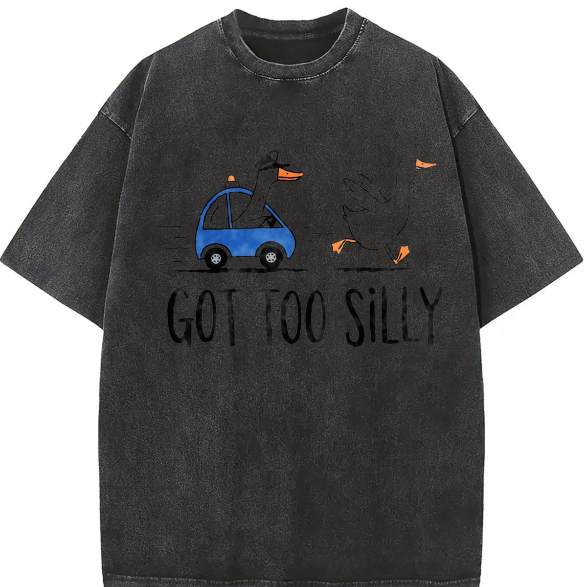 Got Too Silly Goose Matching Father & Son Vintage Washed T-Shirt in Black